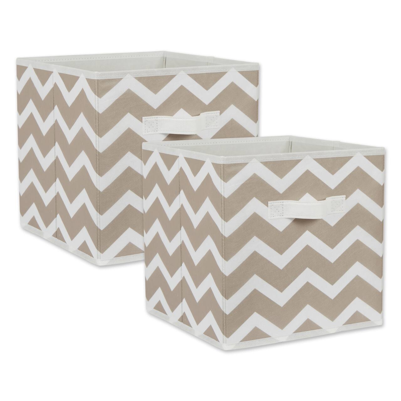 DII® 11" Nonwoven Polyester Chevron Storage Cubes, 2ct.